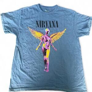 Nirvana In Utero Angel T-Shirt Blue | Size L